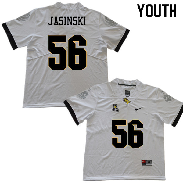 Youth #56 Pat Jasinski UCF Knights College Football Jerseys Sale-White
